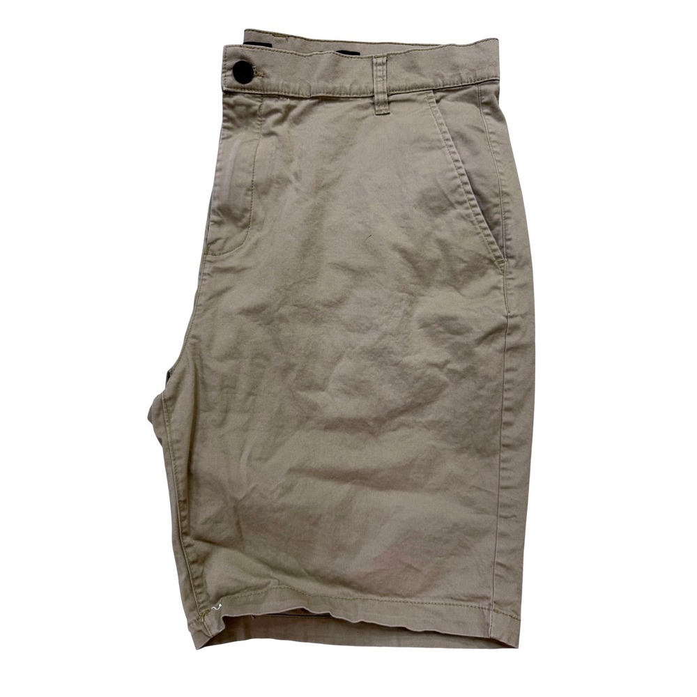 Kenneth Cole New York Chino Shorts Mens 38 Khaki Excellent Slim Fit Stretch
